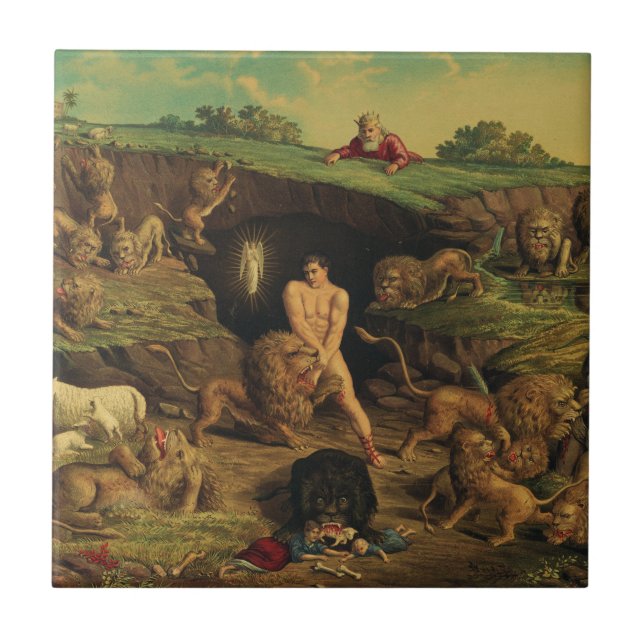 Daniel in the Lions' Den Tile (Front)