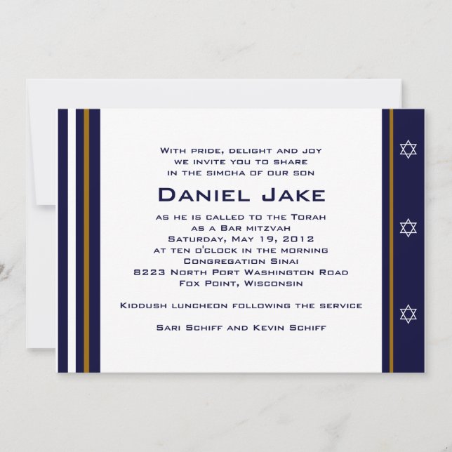 Daniel Jake Custom Invitation (Front)