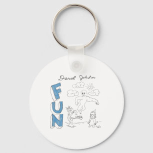 Daniel Johnston Fun Drawing Sticker Key Ring