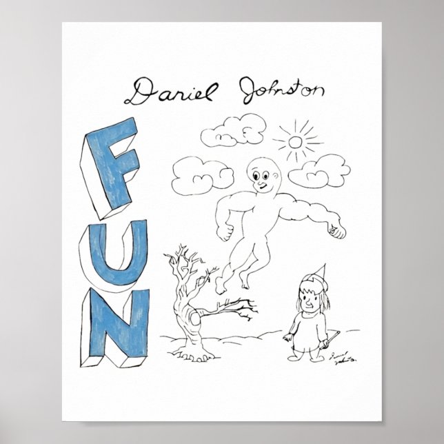 Daniel Johnston Fun Drawing Sticker  Poster (Front)