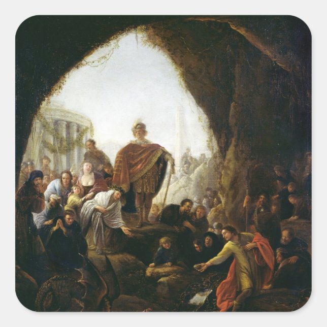 Daniel Killing the Dragon of Baal Square Sticker (Front)