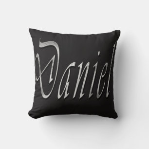 Daniel, Name, Logo, Black Throw Cushion