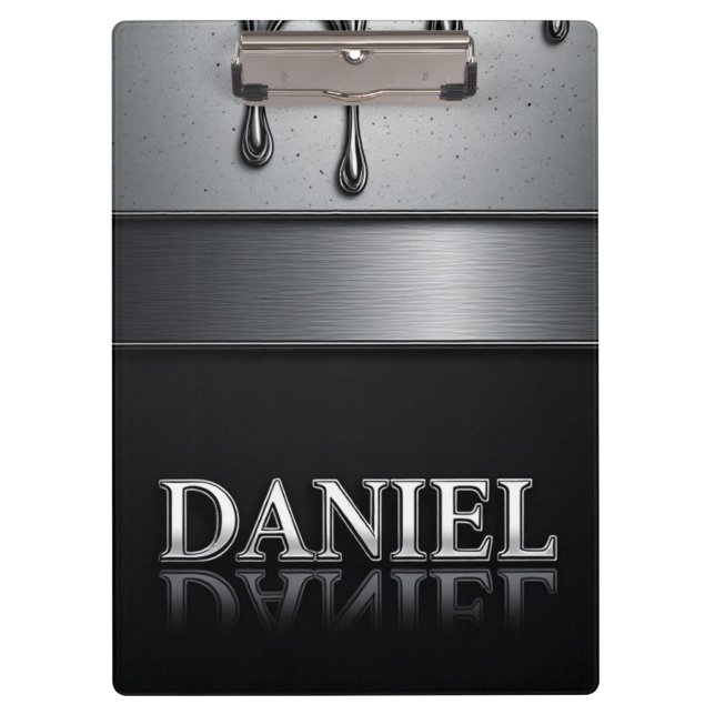Daniel Name with Dripping Liquid Metal Clipboard (Front)