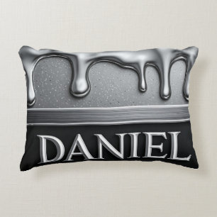 Daniel Name with Dripping Liquid Metal Decorative Cushion
