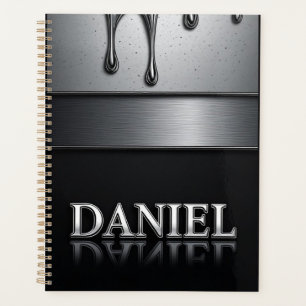 Daniel Name with Dripping Liquid Metal Planner