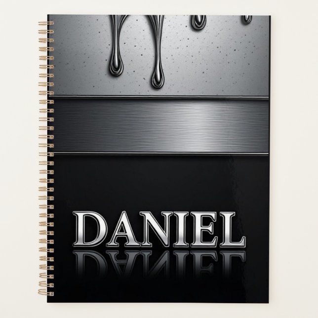 Daniel Name with Dripping Liquid Metal Planner (Front)