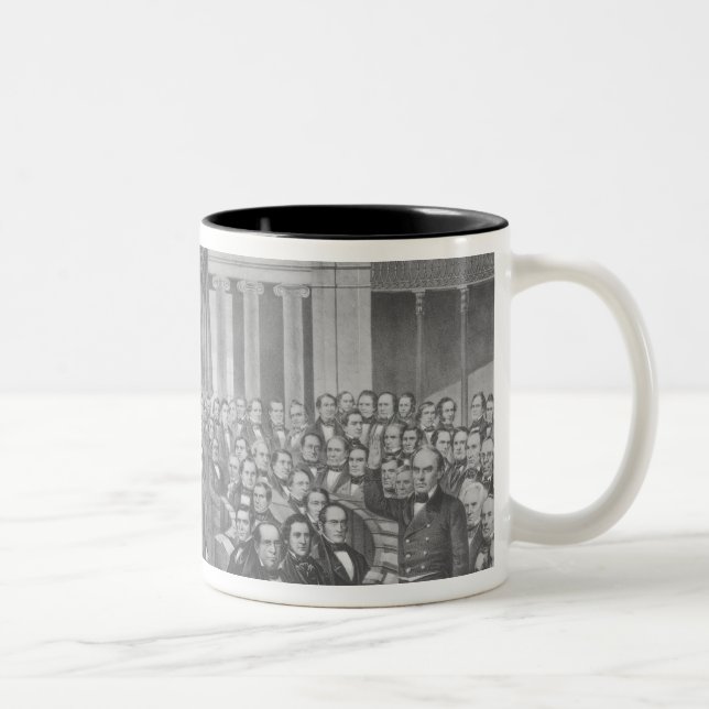 Daniel Webster addressing the United States Two-Tone Coffee Mug (Right)