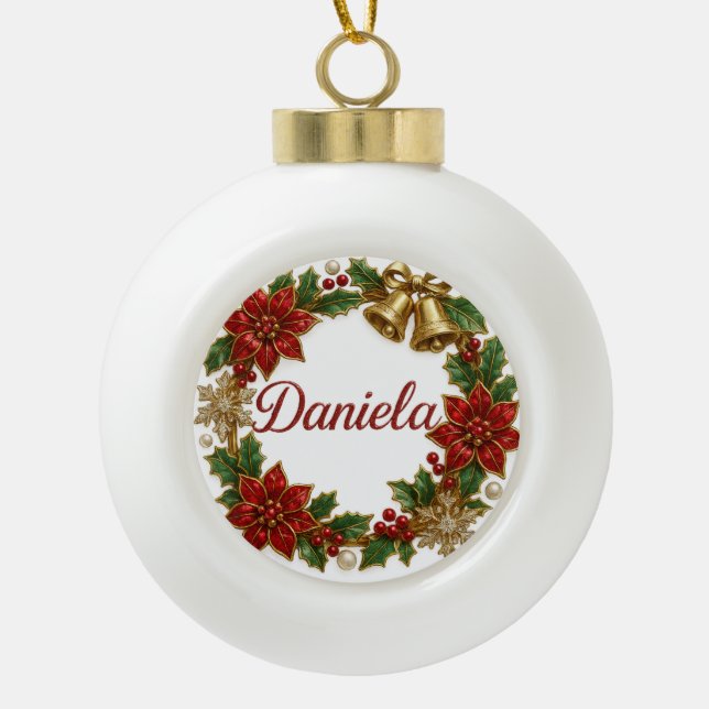 Daniela Christmas Name Ceramic Ornament (Front)