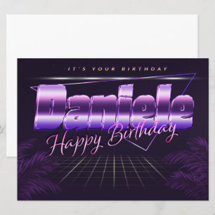 Daniele Name Vorname lila retro Karte Geburtstag Card