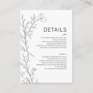 Daniella Floral Enclosure Reception Cards