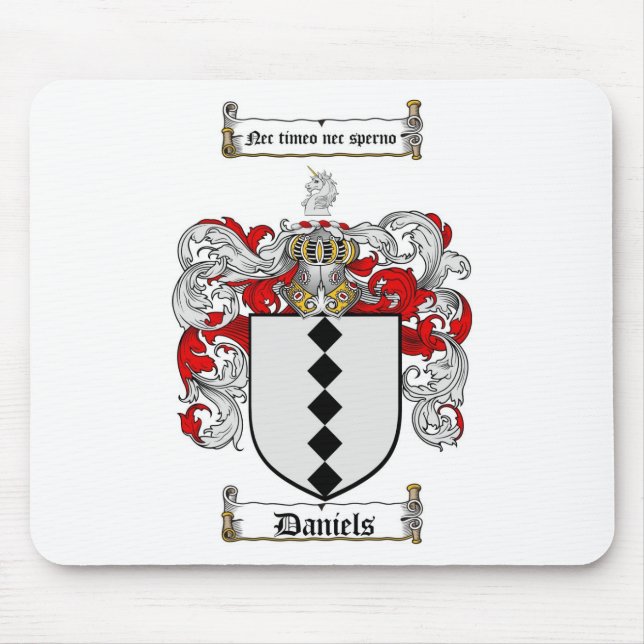DANIELS FAMILY CREST -  DANIELS COAT OF ARMS MOUSE MAT (Front)
