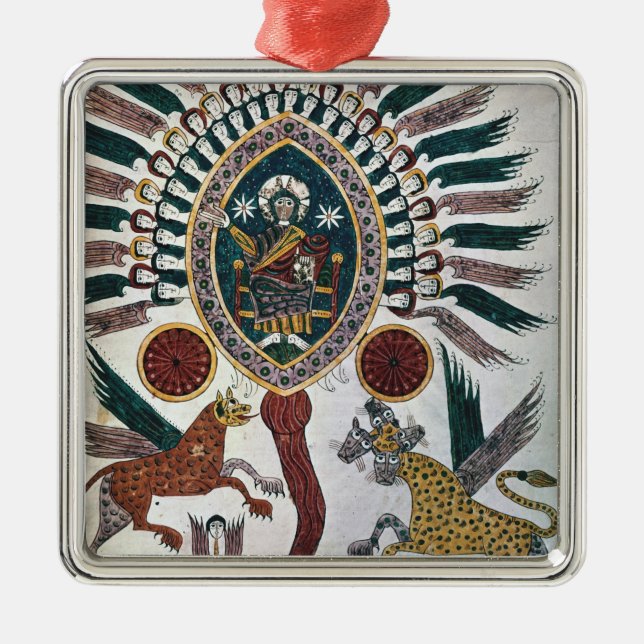 Daniel's vision of Four Beasts and God Metal Tree Decoration (Front)