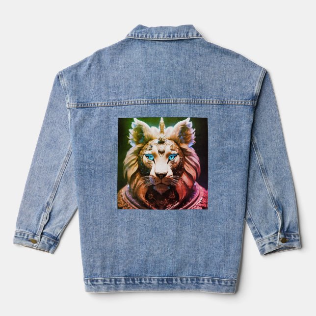Danim jaceat lion disgin  denim jacket (Back)