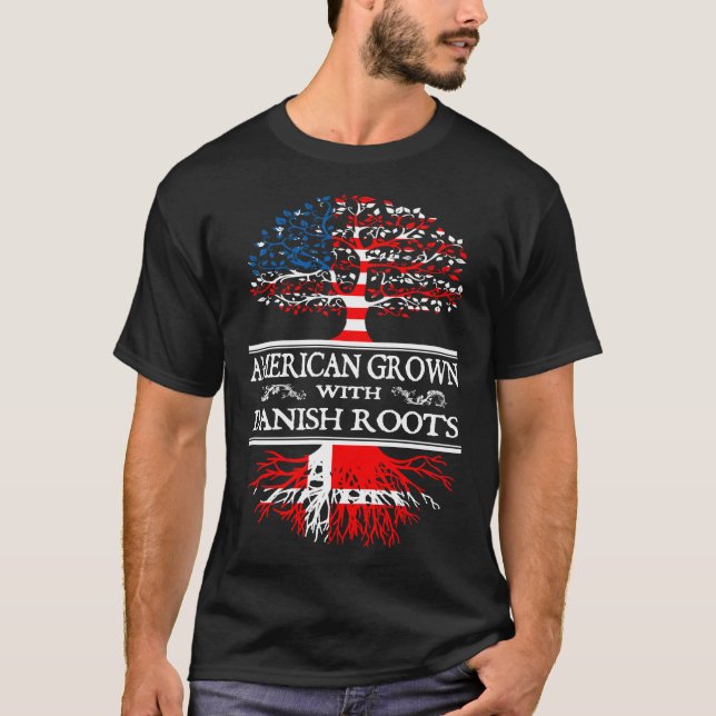 danish - american grown with danish roots T-Shirt (Front)