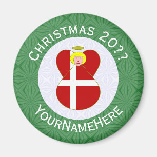 Danish Angel Christmas Flag Personalised Magnet