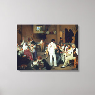 Danish artists at the Osteria la Gonsola, Rome, 18 Canvas Print