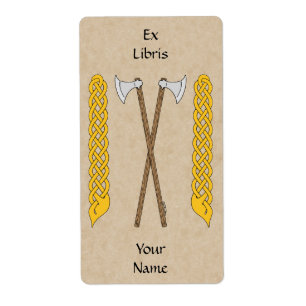 Danish Axes Crossed with Plaitwork Bookplate
