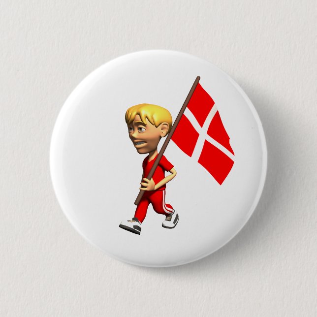 Danish Boy 6 Cm Round Badge (Front)