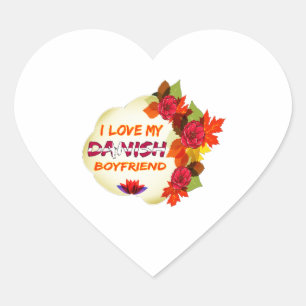 Danish Boyfriend Design Heart Sticker