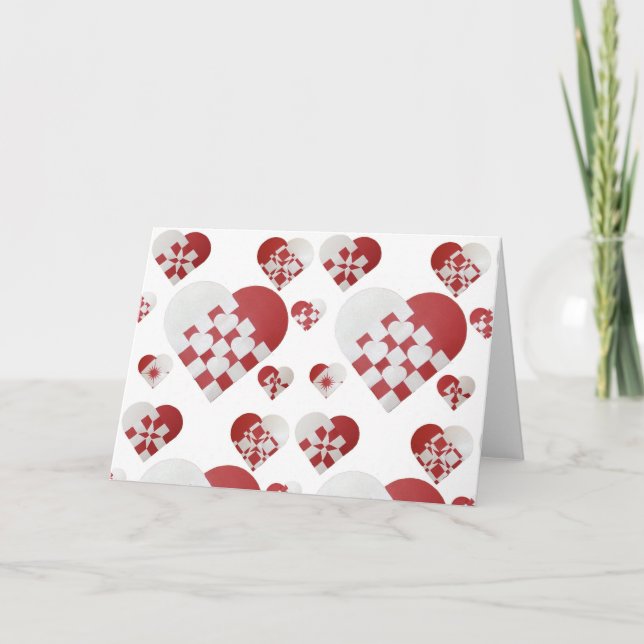 Danish Christmas Hearts Holiday Card (Front)