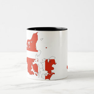 Danish country flag Two-Tone coffee mug