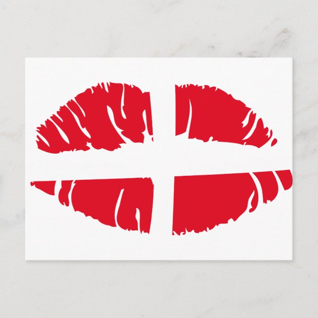 danish danmark flag lipstick postcard (Front)