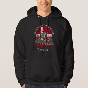 Danish Denmark Viking Ship Flag Hoodie