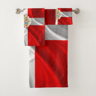 Danish flag bath towel set