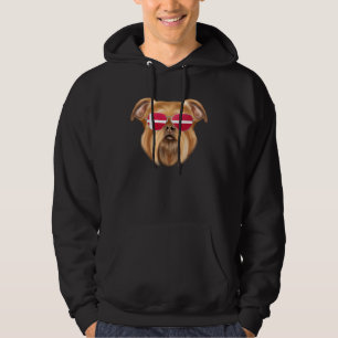 Danish Flag Brussels Griffon Dog Denmark Pocket Hoodie