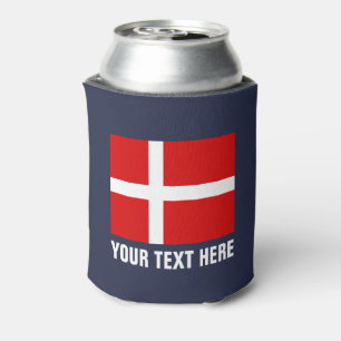 Danish flag can coolers   Denmark icon beer holder