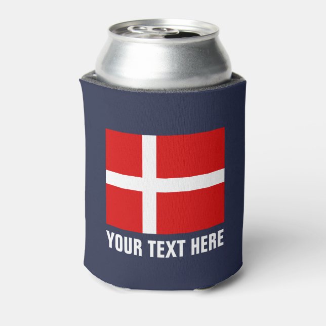 Danish flag can coolers | Denmark icon beer holder (Can Back)