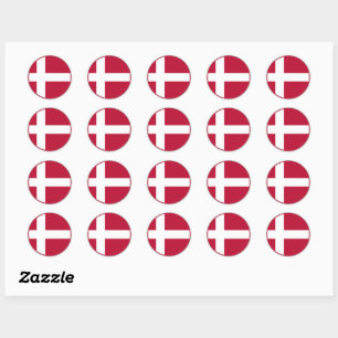 Danish Flag Classic Round Sticker