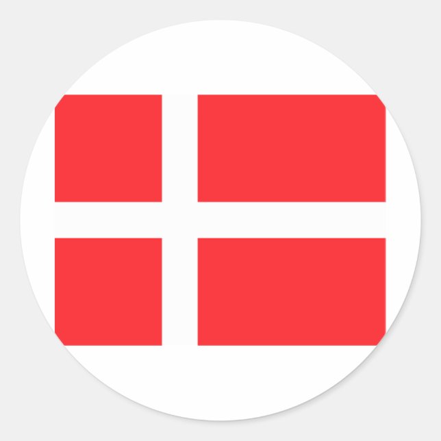 Danish Flag Classic Round Sticker (Front)
