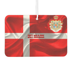 Danish flag-coat of arms car air freshener
