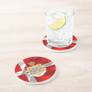 Danish flag-Coat of arms Coaster