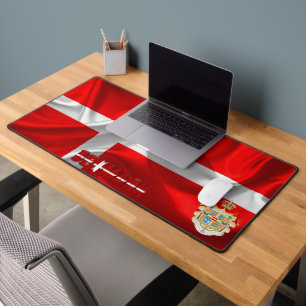 Danish flag-coat of arms desk mat