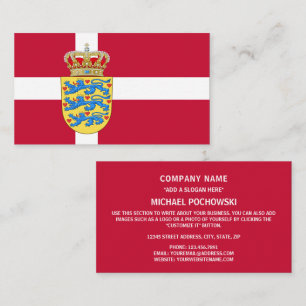 Danish Flag & Coat of Arms, Flag of Denmark Business Card