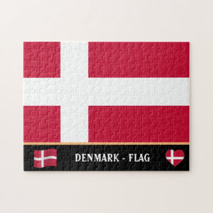 Danish Flag & Danes country / Denmark Jigsaw Puzzle