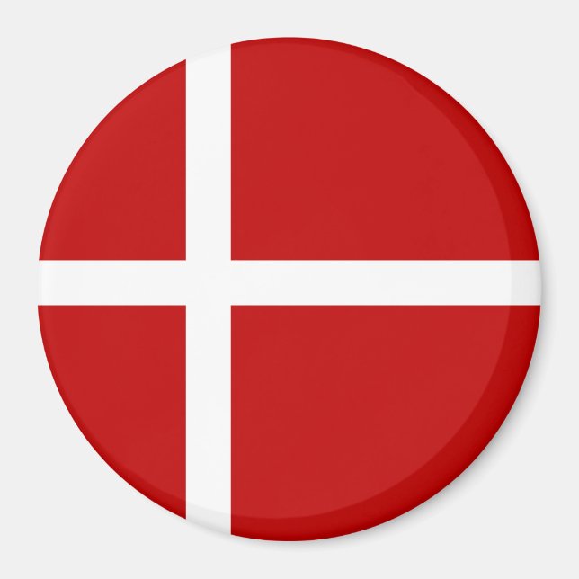 Danish Flag Dannebrog Red White Magnet (Front)