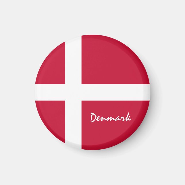 Danish flag & Denmark holiday, travel /sports Magnet (Front)