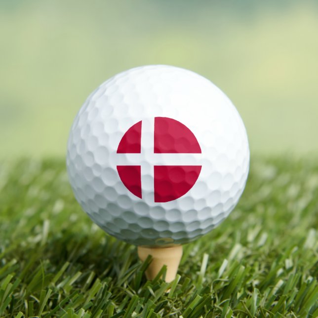 Danish Flag, Flag of Denmark Golf Balls (Insitu Tee)