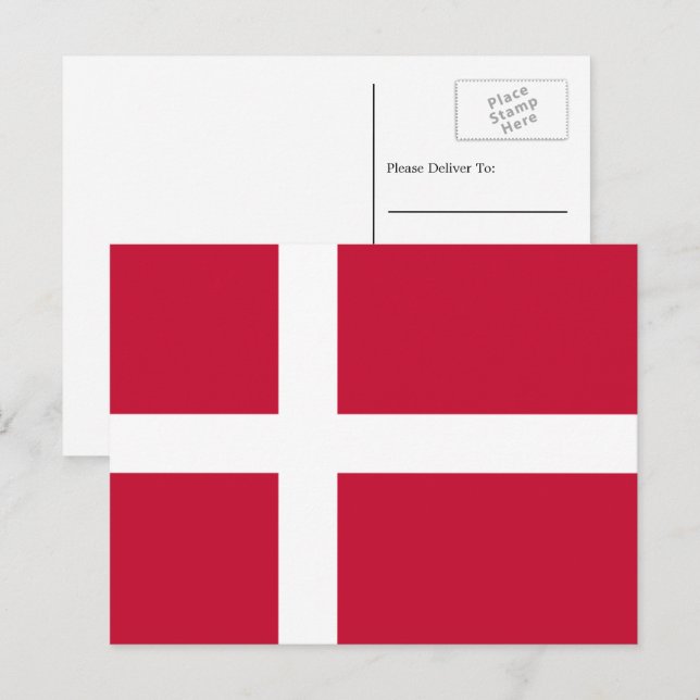 Danish Flag, Flag of Denmark Postcard (Front/Back)