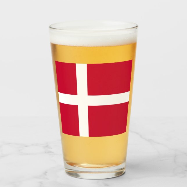 Danish Flag Glass (Front Filled)