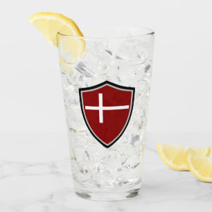 Danish flag glass