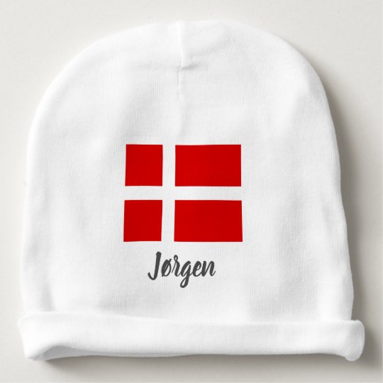 Danish flag of Denmark baby beanie hat 