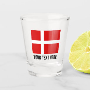 Danish flag of Denmark custom drinking Shot Glass