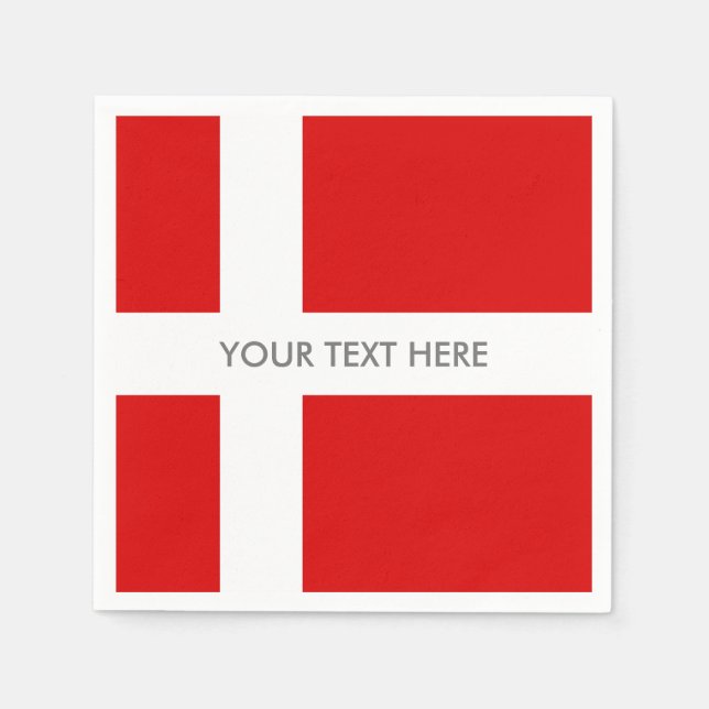 Danish flag of Denmark custom party napkins (Front)