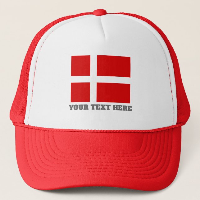Danish flag of Denmark custom trucker hat (Front)