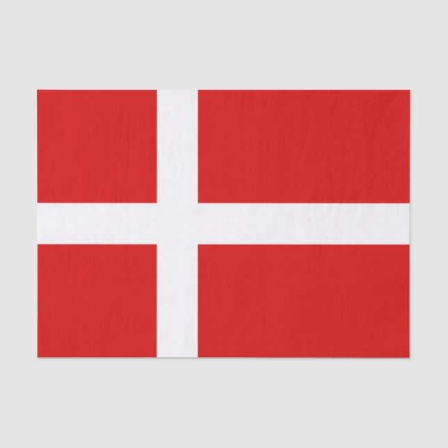 Danish flag of Denmark wrapping tissue paper (Front)