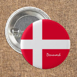 Danish Flag patriotic & Denmark fashion / sports 3 Cm Round Badge<br><div class="desc">Buttons: Denmark & Danish Flag - love my country,  travel,  holiday,  national patriots / sports fans</div>
